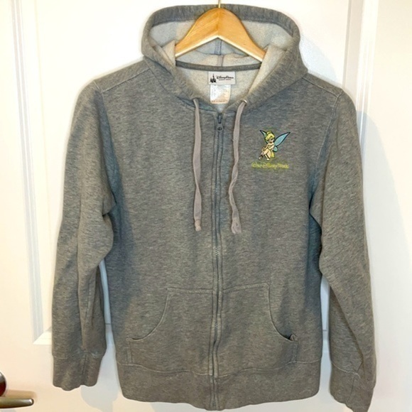 DISNEY | Youth Size Large Tinker Bell Gray Hooded Sweatshirt - Picture 1 of 6